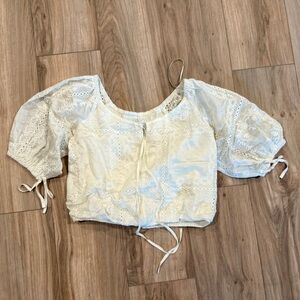 Elegant Cream Lace Women's Blouse